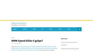 
                            6. MMN Speed Dólar é golpe? - Defenda Seu Dinheiro