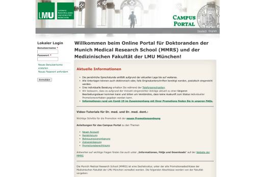 
                            1. (MMRS) und der Medizinischen Fakultät der LMU München!