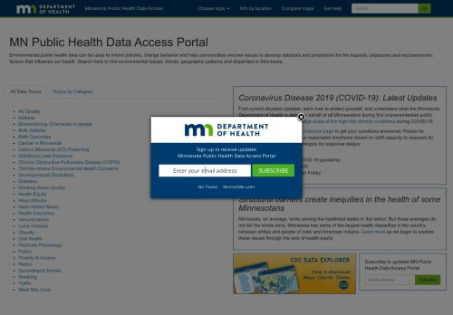 
                            12. MN Public Health Data Access Home - MN Data