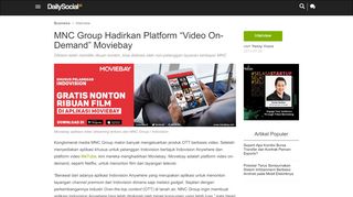 
                            9. MNC Group Hadirkan Platform “Video On-Demand” Moviebay ...