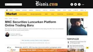 
                            13. MNC Securities Luncurkan Platform Online Trading Baru - Market ...