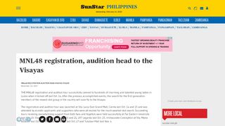 
                            7. MNL48 registration, audition head to the Visayas - SUNSTAR