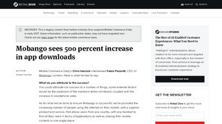 
                            11. Mobango sees 500 percent increase in app downloads | Retail Dive