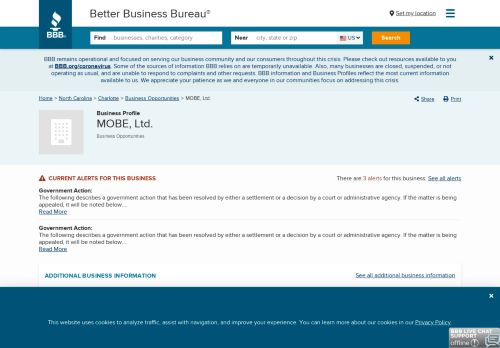 
                            7. MOBE, Ltd. | Better Business Bureau® Profile
