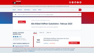 
                            8. Möbel Höffner Gutscheine: 10€ Rabatt - Februar 2019 - Focus