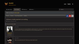 
                            12. Mobiamo mobile payment not working | WoM2 Aurora Forum