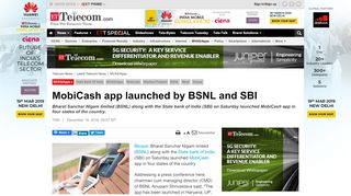 
                            12. MobiCash app launched by BSNL and SBI, Telecom News, ...