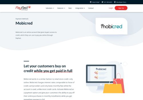 
                            3. Mobicred Online Payments | Payment Methods | PayFast