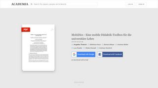 
                            6. MobiDics - Eine mobile Didaktik-Toolbox für die universitäre Lehre ...
