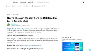 
                            10. Mobifone - Hướng dẫn cách đăng ký thông tin Mobifone trực tuyến ...