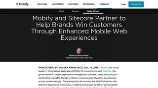 
                            7. Mobify and Sitecore Partner to Help Brands Win Customers Through ...