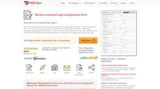 
                            10. Mobikash Agent Application Form - Fill Online, Printable, Fillable ...