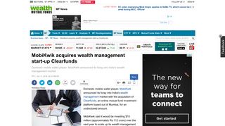 
                            3. Mobikwik Acquire Clearfund: MobiKwik acquires wealth management ...