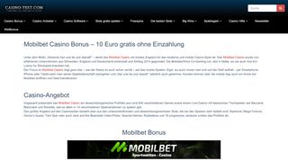 
                            5. Mobilbet Casino Bonus - 10 Euro gratis ohne Einzahlung