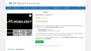 
                            13. ▷ Mobilbet Casino Erfahrungen 2019 » 110€ Bonus + 50 Freispiele