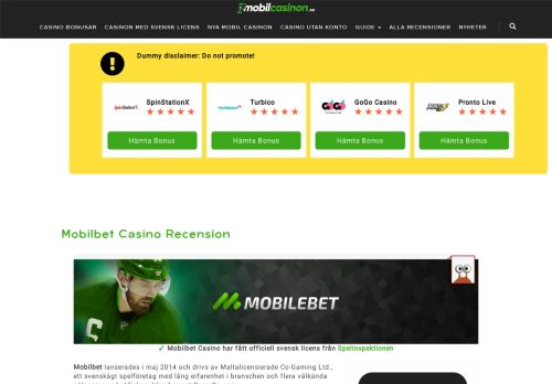 
                            4. Mobilbet Casino Recension » Mobilcasinon.se
