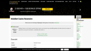 
                            7. Mobilbet Casino - Stor bonus utan krav på insättning - CasinoInternet.se