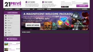 
                            6. mobile - 21Prive Casino | Online Casino games and slots - Welcome ...