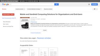 
                            11. Mobile and Handheld Computing Solutions for Organizations and ... - Google Books-Ergebnisseite