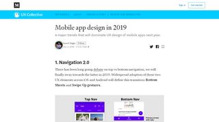 
                            9. Mobile app design in 2019 – UX Collective