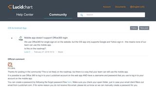 
                            11. Mobile app doesn't support Office365 login – Lucidchart