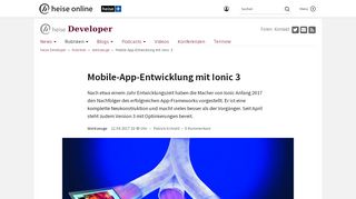 
                            9. Mobile-App-Entwicklung mit Ionic 3 | heise Developer