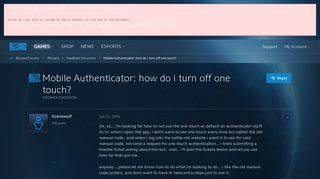 
                            12. Mobile Authenticator: how do i turn off one touch? - Blizzard Forums