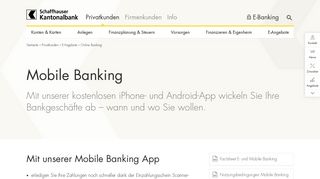 
                            7. Mobile Banking – App | Schaffhauser Kantonalbank