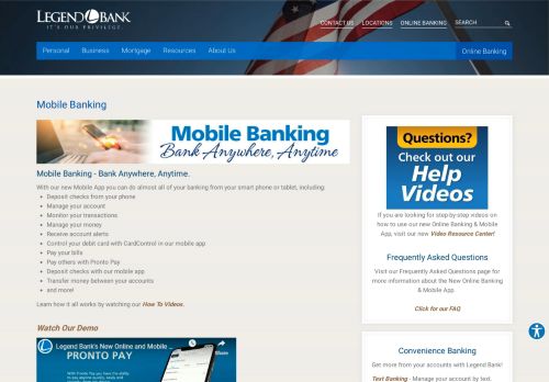 
                            12. Mobile Banking - Legend Bank