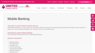 
                            8. Mobile Banking | United Finance Limited