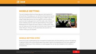 
                            5. Mobile Betting - Bet on Cricket Online Using your Mobile Device