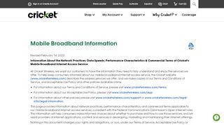 
                            6. Mobile Broadband Information - Cricket Wireless