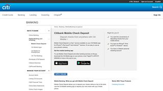 
                            9. Mobile Check Deposit – Mobile Banking with - Citibank