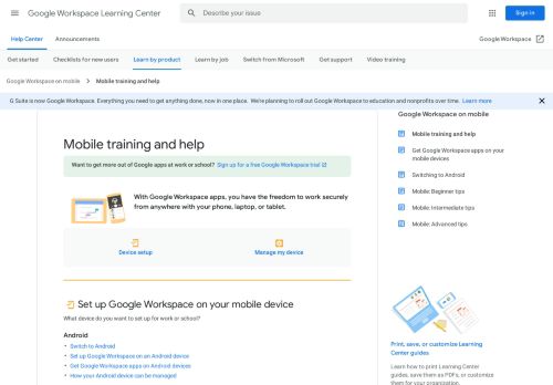 
                            10. Mobile: Get Started | Learning Center | G Suite