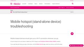 
                            7. Mobile hotspot (stand-alone device) troubleshoo... | T-Mobile Support
