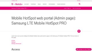 
                            5. Mobile HotSpot web portal (Admin page): Samsung... | T-Mobile Support