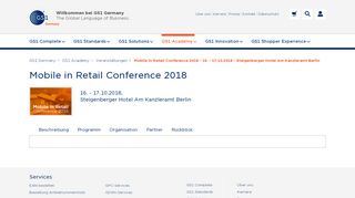 
                            9. Mobile in Retail Conference 2018 - 16. - 17.10.2018 - Steigenberger ...