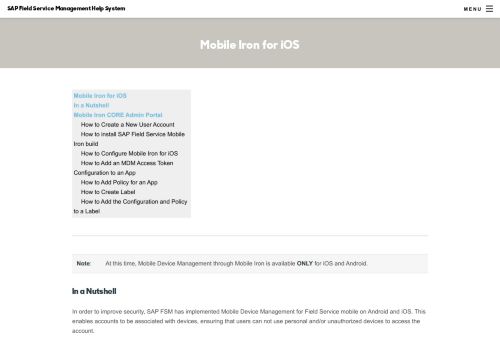 
                            8. Mobile Iron for iOS - SAP Field Service Management Help Portal