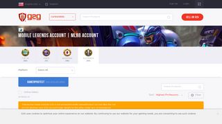 
                            5. Mobile Legends Account - Buy & Sell Securely At G2G.com