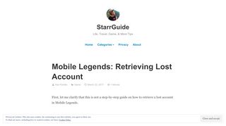 
                            10. Mobile Legends: Retrieving Lost Account – StarrGuide