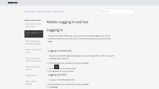 
                            6. Mobile: Logging In and Out – Roblox Support