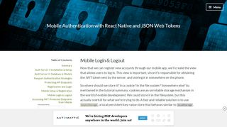 
                            3. Mobile Login & Logout – Mobile Authentication with React Native and ...