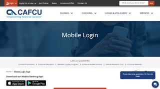 
                            7. Mobile Login Page - Corporate America Family Credit Union