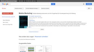 
                            12. Mobile Marketing: Mobile-Marketing-Instrumente und Ihre Tauglichkeit ...