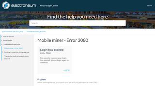 
                            5. Mobile miner - Error 3080 - Electroneum Service Desk