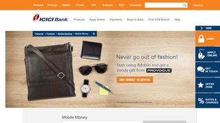 
                            6. Mobile Money | Mobile Banking | ICICI Bank