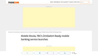 
                            8. Mobile Moola, FBC's ZimSwitch Ready mobile banking service ...