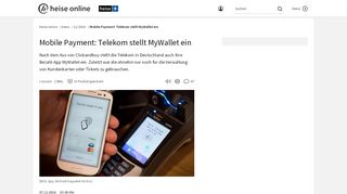 
                            1. Mobile Payment: Telekom stellt MyWallet ein | heise online