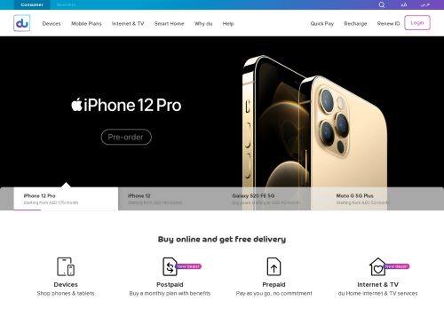 
                            7. Mobile Plans, TV Packages, Broadband & Home WiFi | du.ae