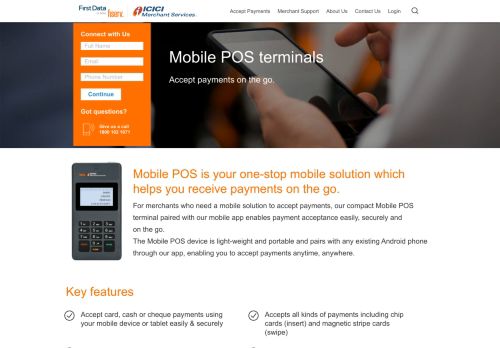 
                            3. Mobile POS Solution POGO> | ICICI Merchant Services - First Data